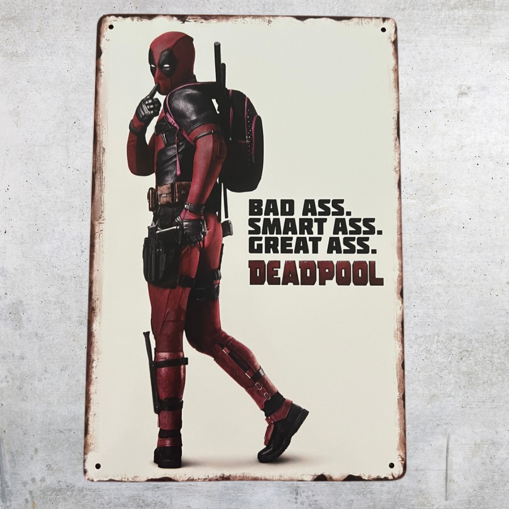 Deadpool Bad Smart Great Metal Tin Poster