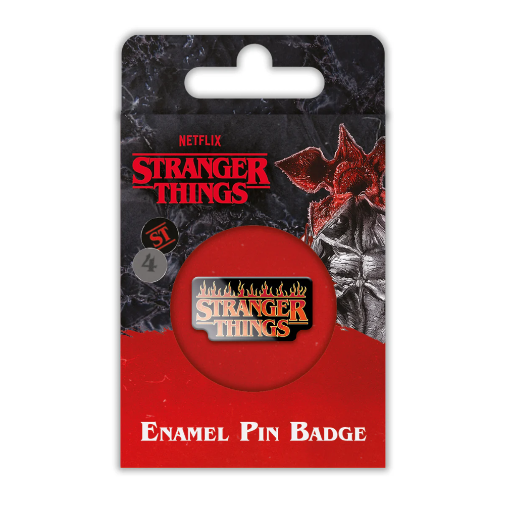 Netflix Stranger Things 4 Fire Logo Enamel Pin Badge