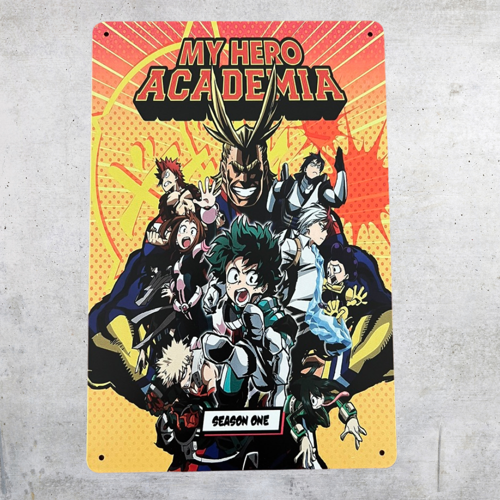 My Hero Academia Season One Metal Tin Poster