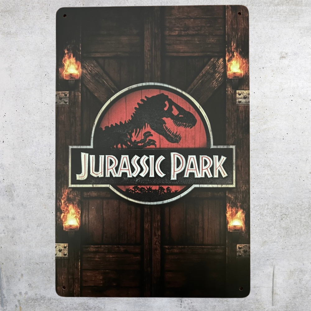 Jurrassic Park Gates Metal Tin Poster