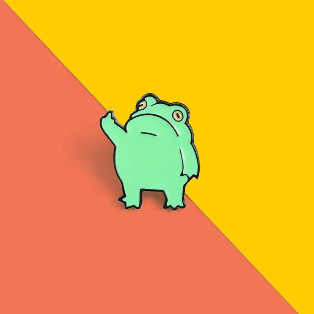 Gesturing Frog Pin – hypertagz