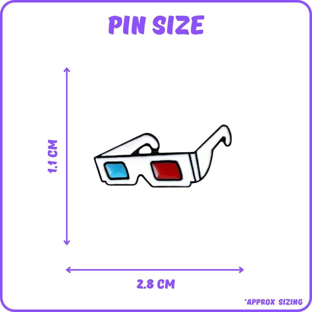 Retro 3D Glasses Pin