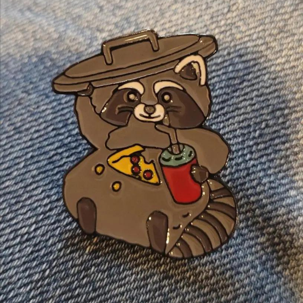Food Loving Racoon Pin