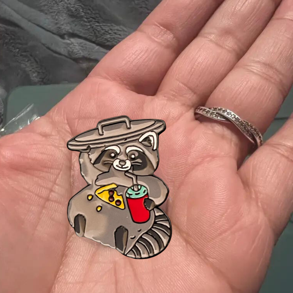 Food Loving Racoon Pin
