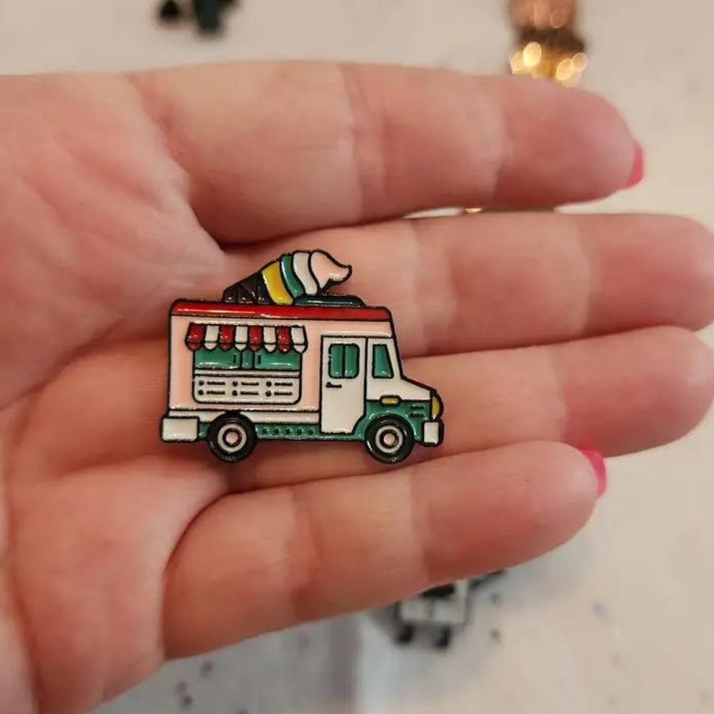 Pastel Ice Cream Van Pin