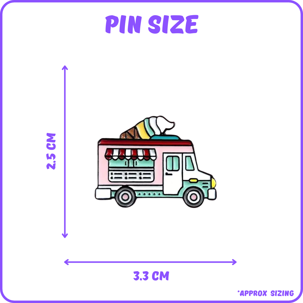 Pastel Ice Cream Van Pin