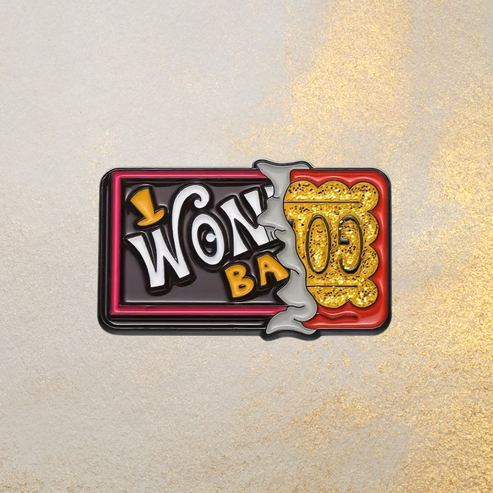 Willy Wonka Bar Golden Ticket Pin