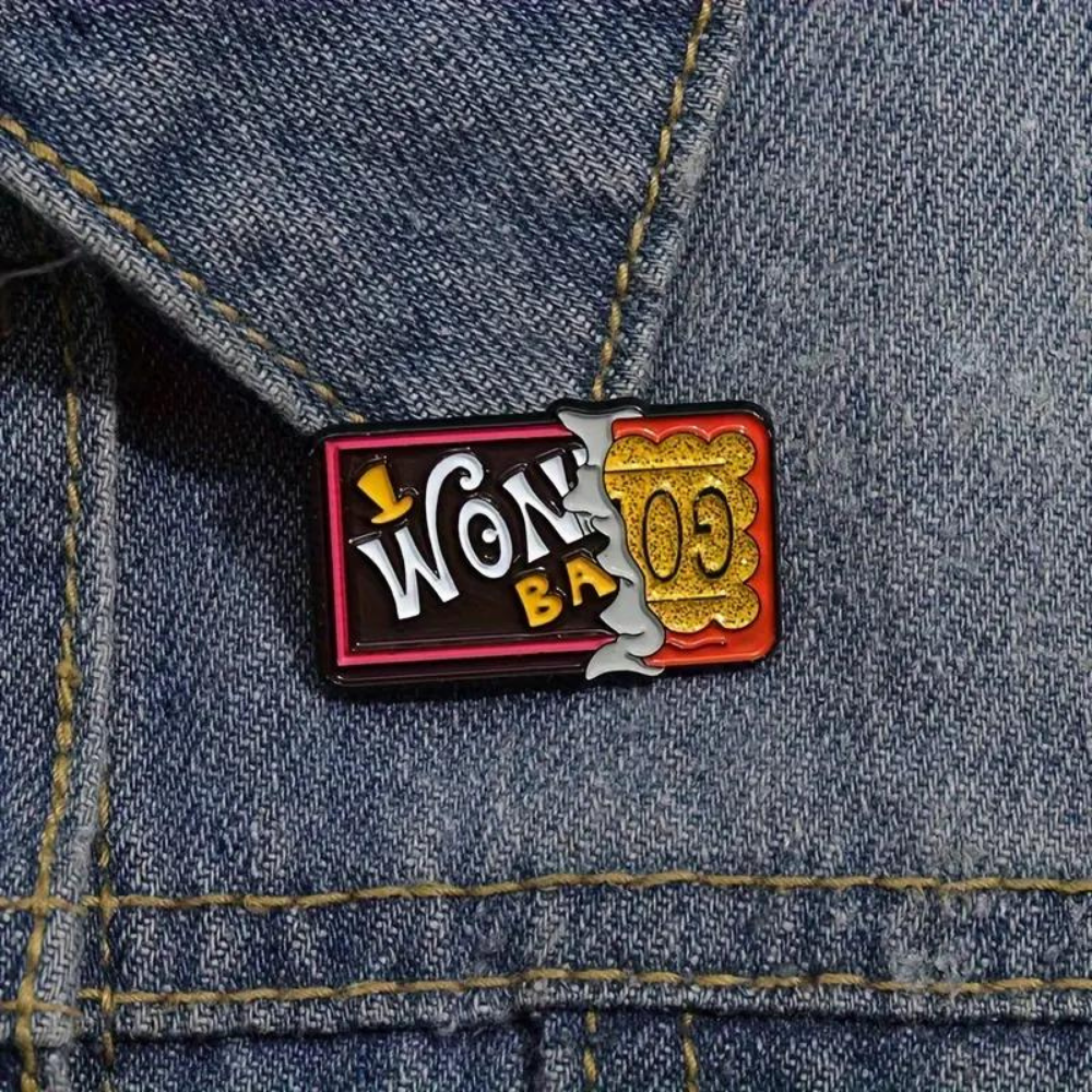 Willy Wonka Bar Golden Ticket Pin