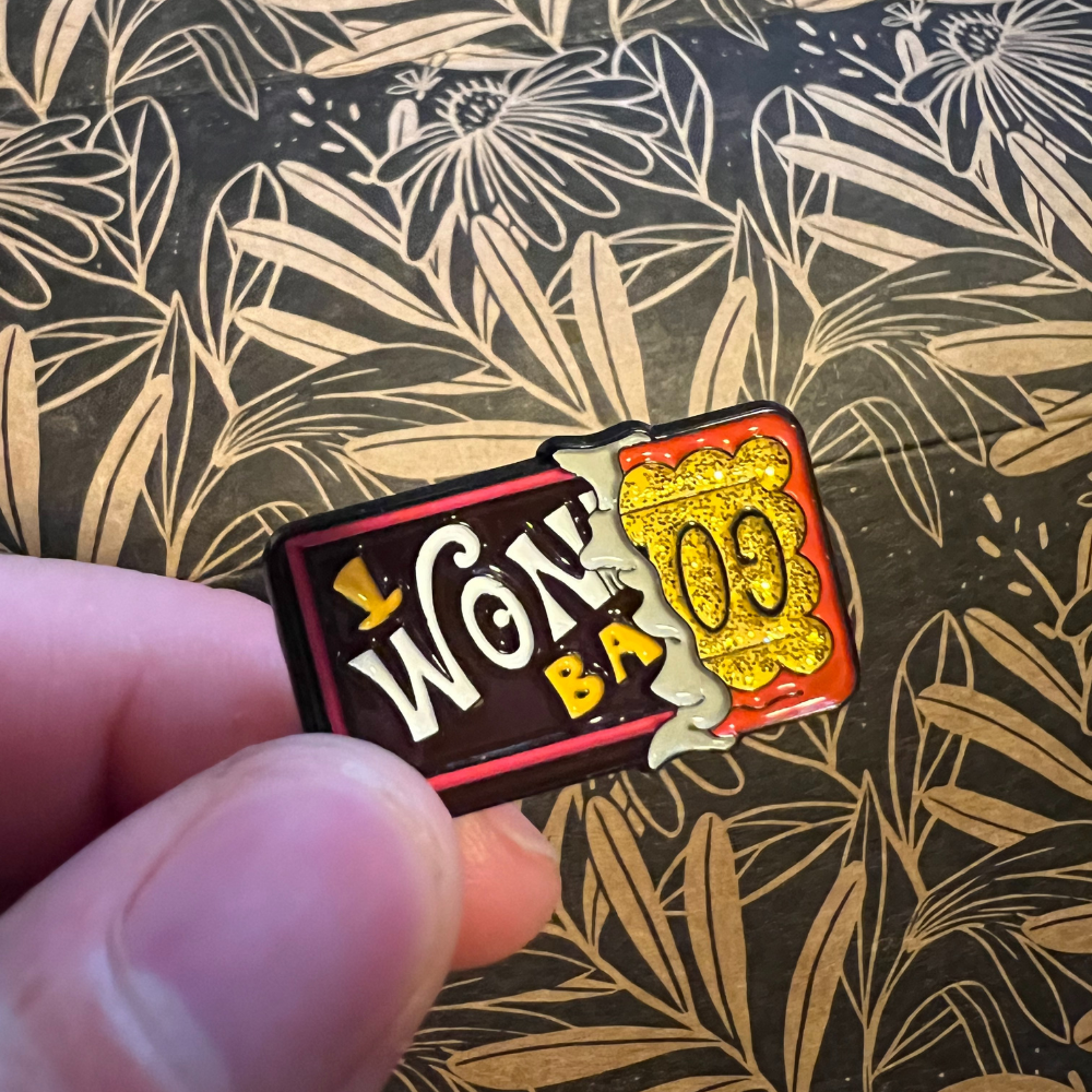 Willy Wonka Bar Golden Ticket Pin