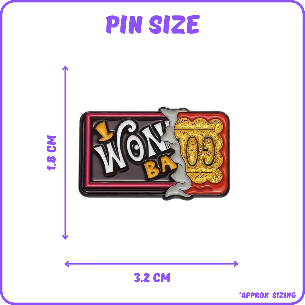 Willy Wonka Bar Golden Ticket Pin