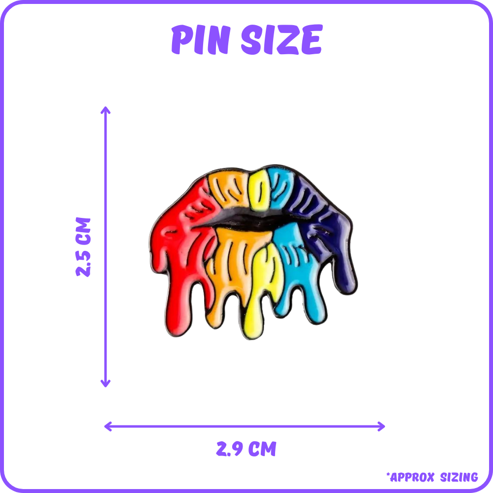 Colourful Lips Pin