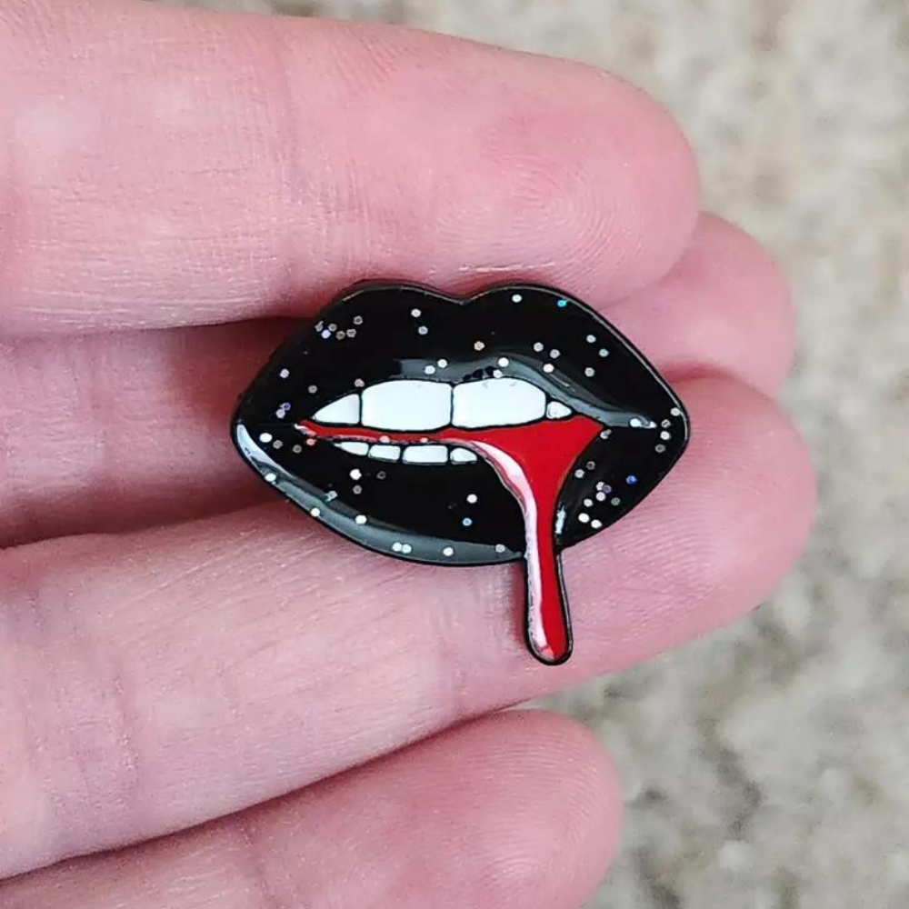 Punk Vampire Kiss Pin