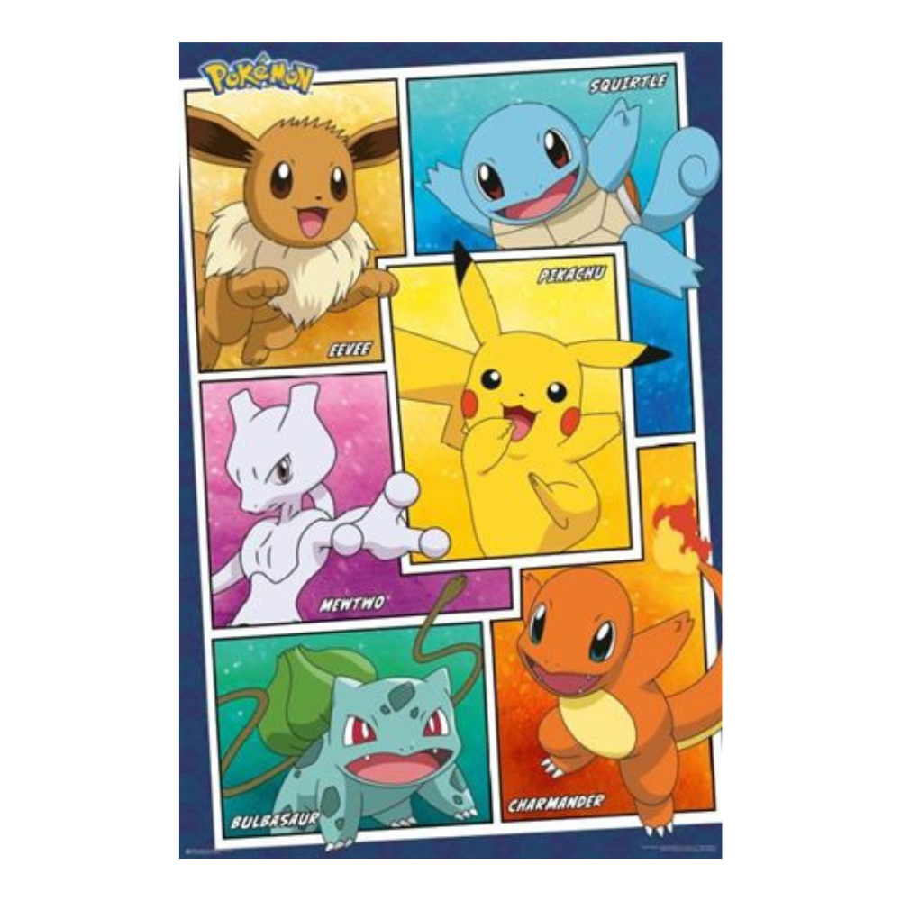 Pokemon Characters 1st Generation Panel Maxi Poster