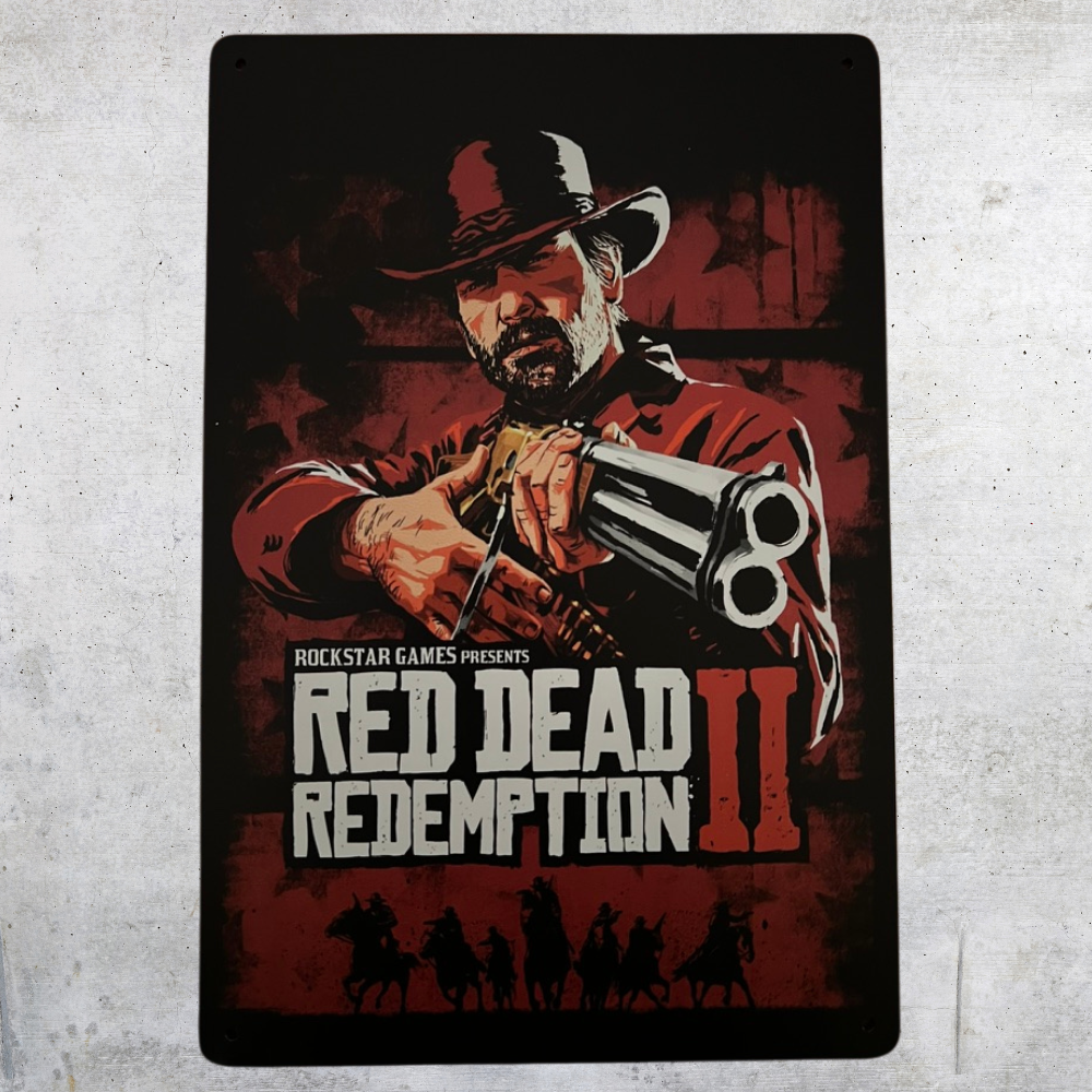 Red Dead Redemption 2 Metal Tin Poster
