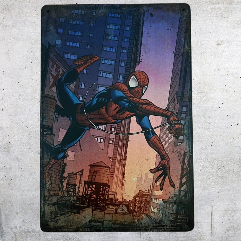 Spiderman Cartoon Metal Tin Poster