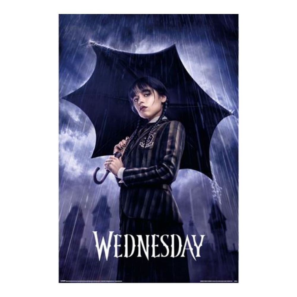 Wednesday Addams Family Downpour Maxi Poster