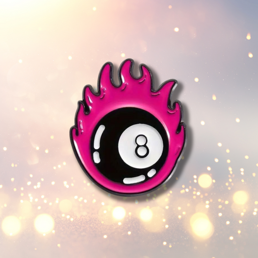 Pink Flame 8 Ball Pin