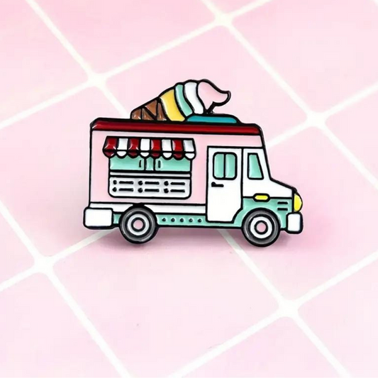 Pastel Ice Cream Van Pin