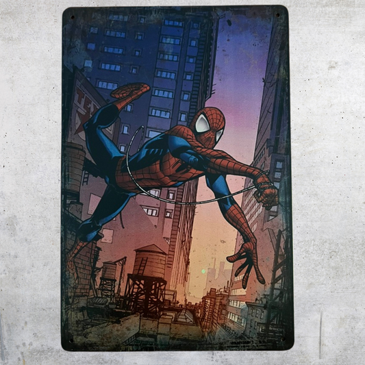 Spiderman Cartoon Metal Tin Poster